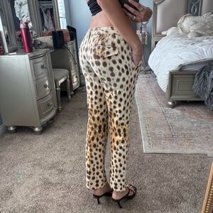 Roberto Cavalli Women's Leopard Print Straight Leg Jeans